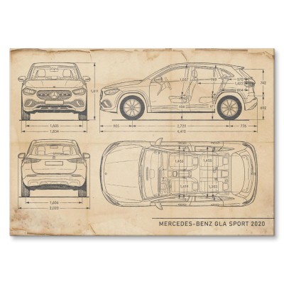 Poster metal Mercedes GLA Retro gift