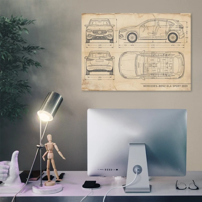 Poster metal Mercedes GLA Retro gift