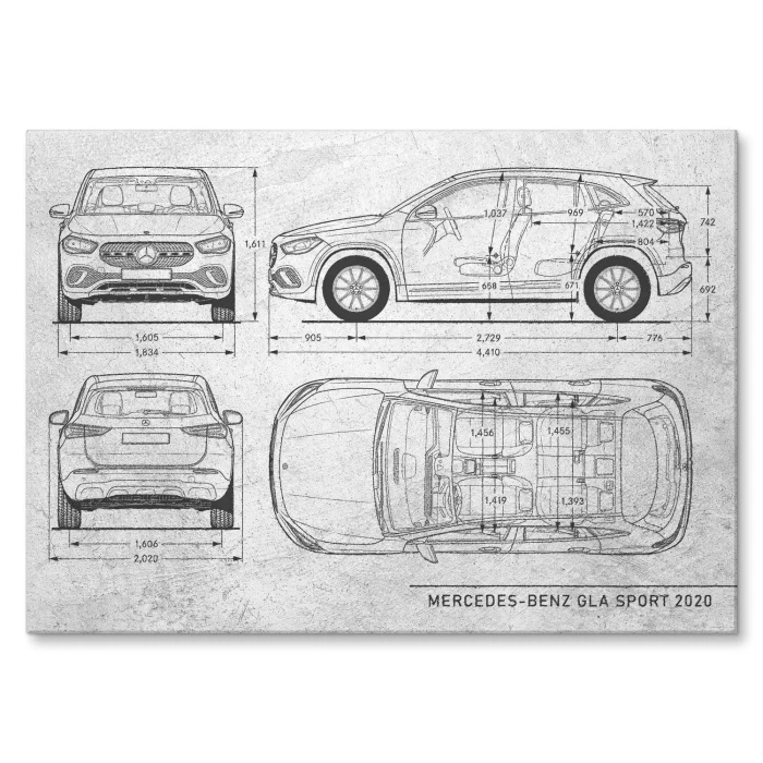 Plakat metalowy Mercedes GLA Stone Prezent