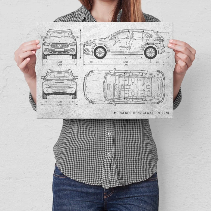 Poster metal Mercedes GLA Stone gift