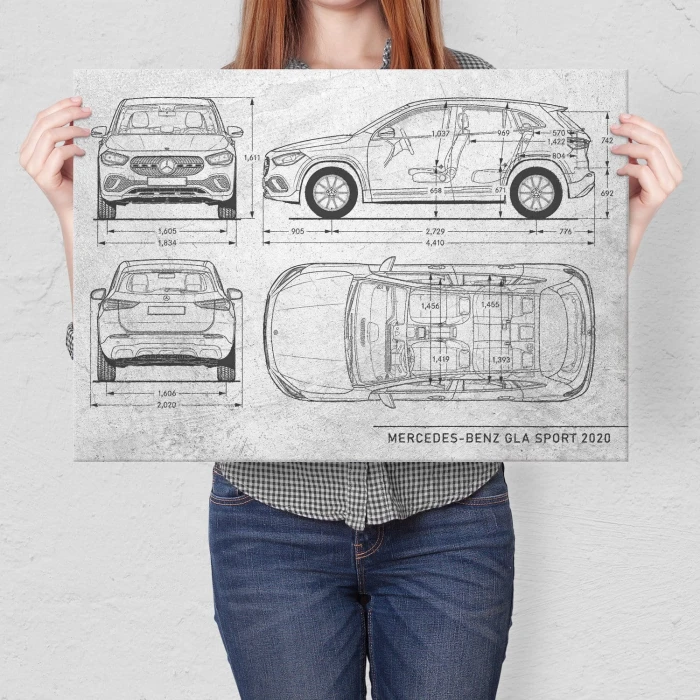 Plakat metalowy Mercedes GLA Stone Prezent