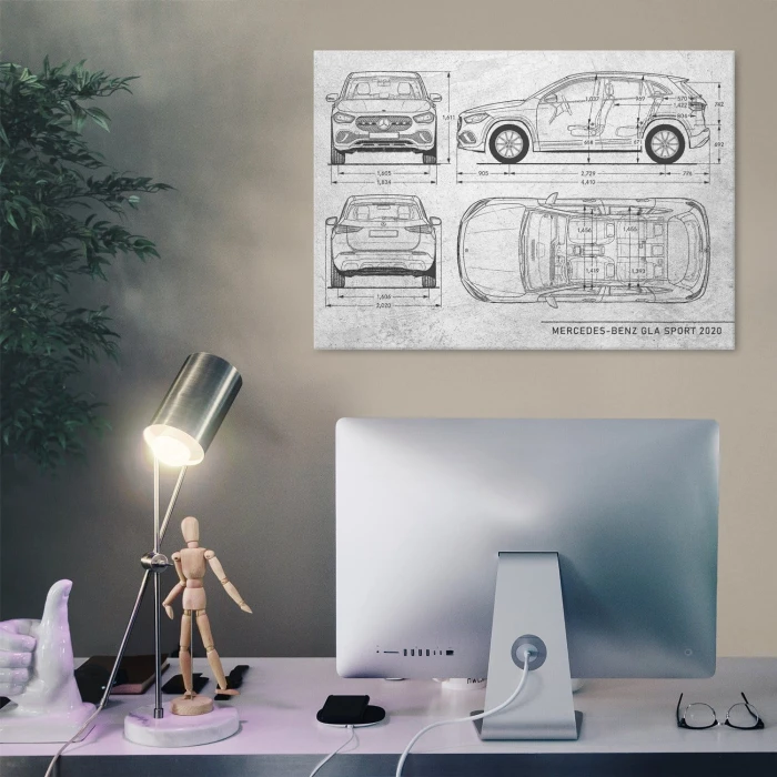 Poster metal Mercedes GLA Stone gift