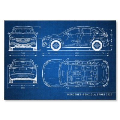 Plakat metalowy Mercedes GLA Tech Prezent