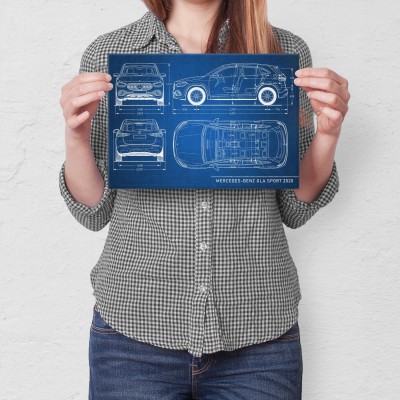 Plakat metalowy Mercedes GLA Tech Prezent