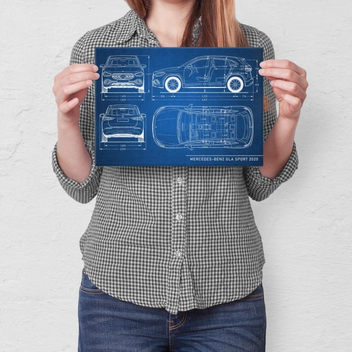 Poster metal Mercedes GLA Tech gift