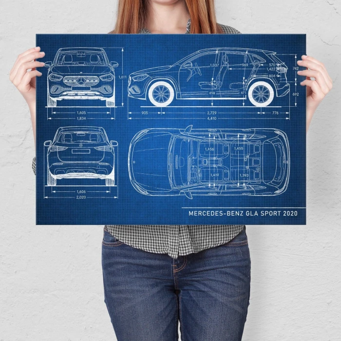 Poster metal Mercedes GLA Tech gift