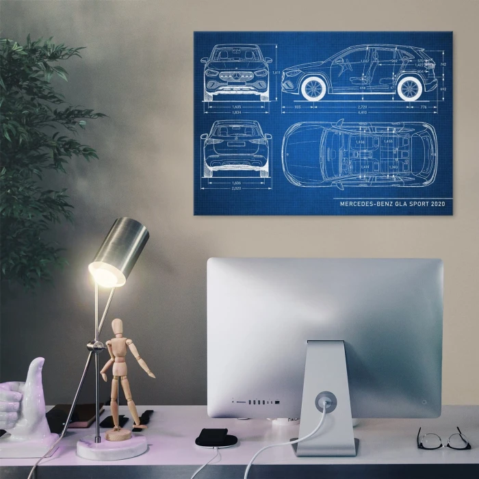 Plakat metalowy Mercedes GLA Tech Prezent