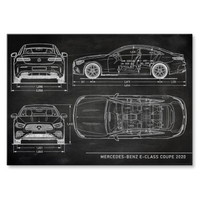 Plakat metalowy Mercedes E Coupe 2020 Slate Prezent
