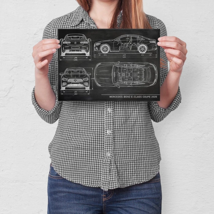 Poster metal Mercedes E Coupe 2020 Slate gift