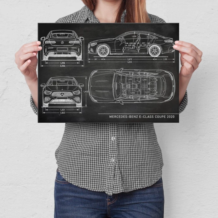 Plakat metalowy Mercedes E Coupe 2020 Slate Prezent