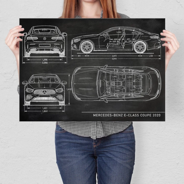 Poster metal Mercedes E Coupe 2020 Slate gift