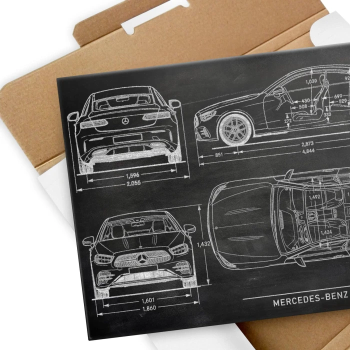 Plakat metalowy Mercedes E Coupe 2020 Slate Prezent
