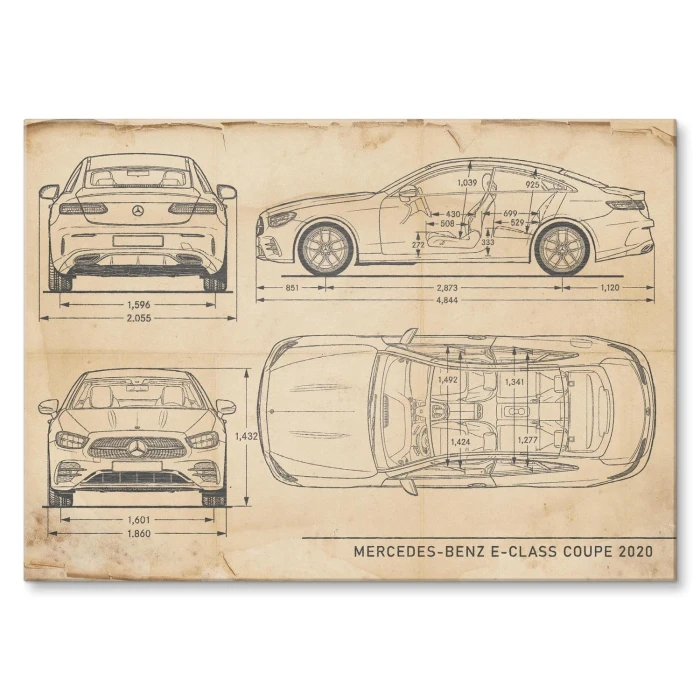 Poster metal Mercedes E Coupe 2020 Retro gift