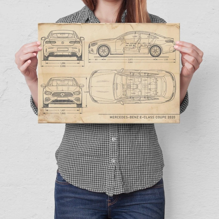 Poster metal Mercedes E Coupe 2020 Retro gift