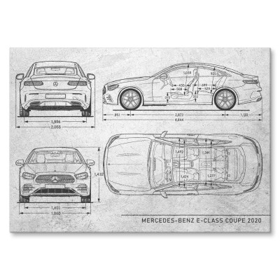 Plakat metalowy Mercedes E Coupe 2020 Stone Prezent