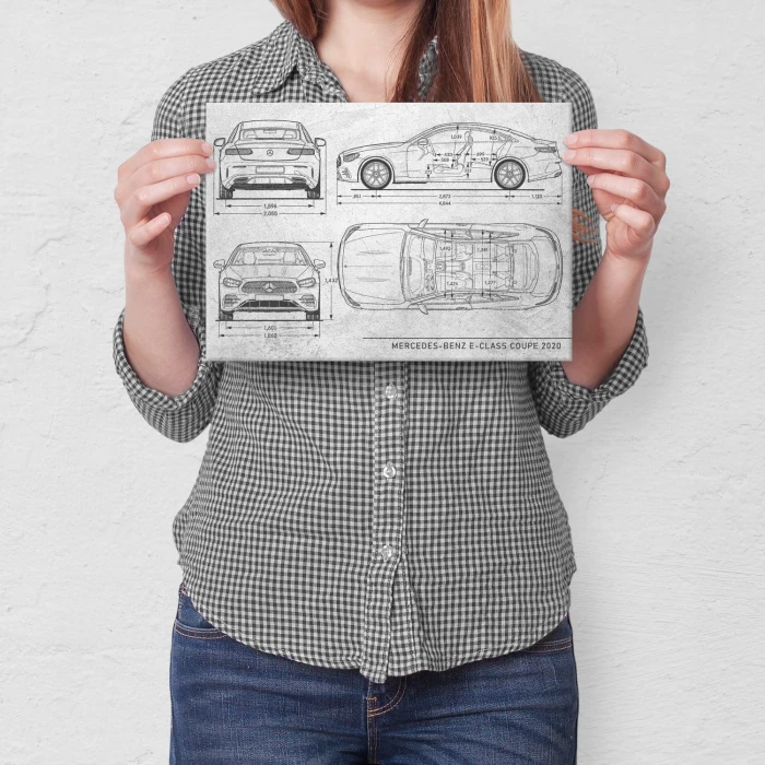 Poster metal Mercedes E Coupe 2020 Stone gift