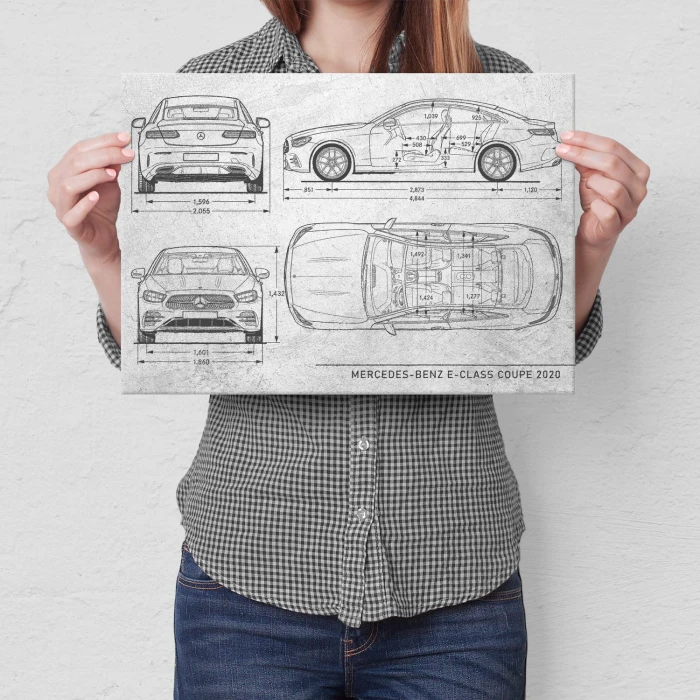 Plakat metalowy Mercedes E Coupe 2020 Stone Prezent