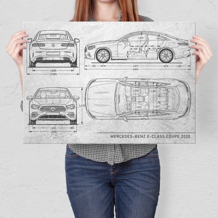 Poster metal Mercedes E Coupe 2020 Stone gift