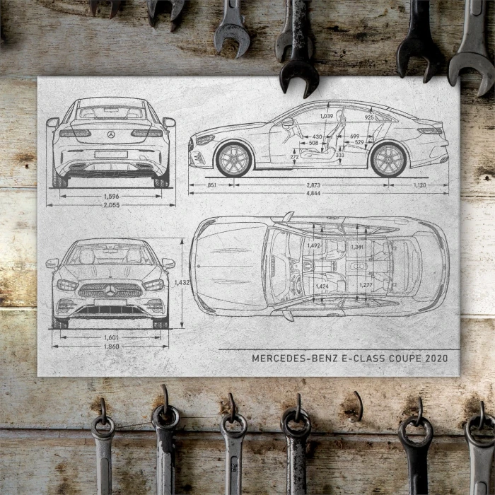 Plakat metalowy Mercedes E Coupe 2020 Stone Prezent