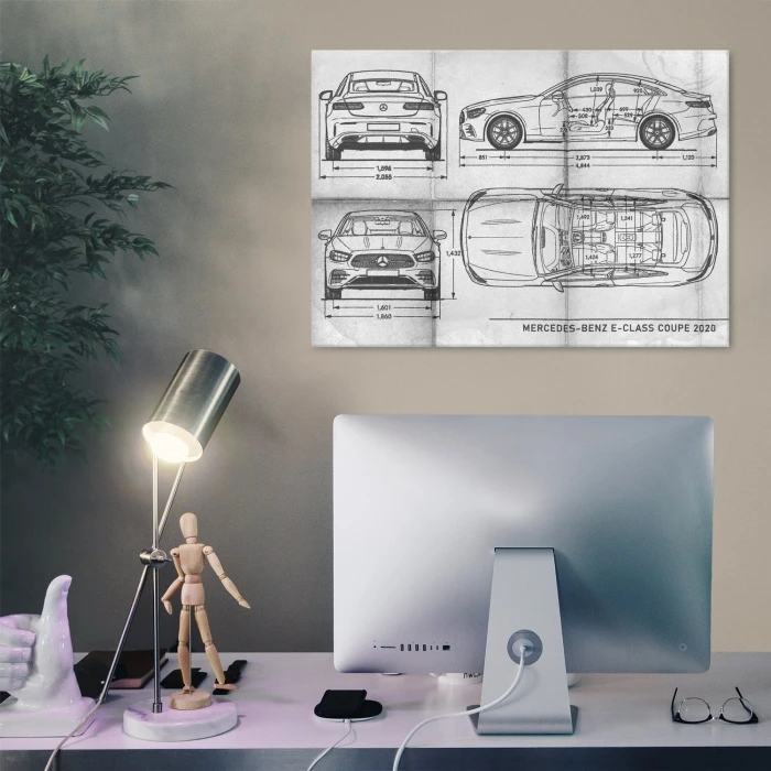 Plakat metalowy Mercedes E Coupe 2020 Daily Prezent
