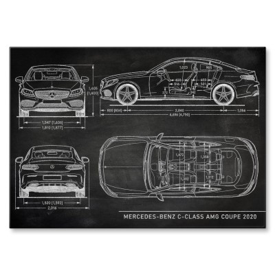 Plakat metalowy Mercedes C AMG Slate Prezent