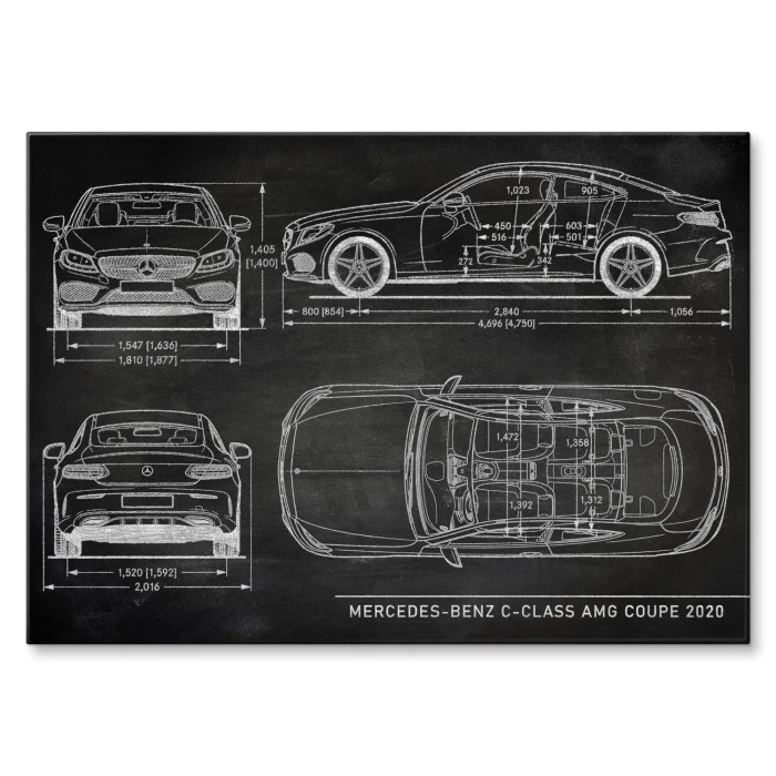 Poster metal Mercedes C AMG Slate gift