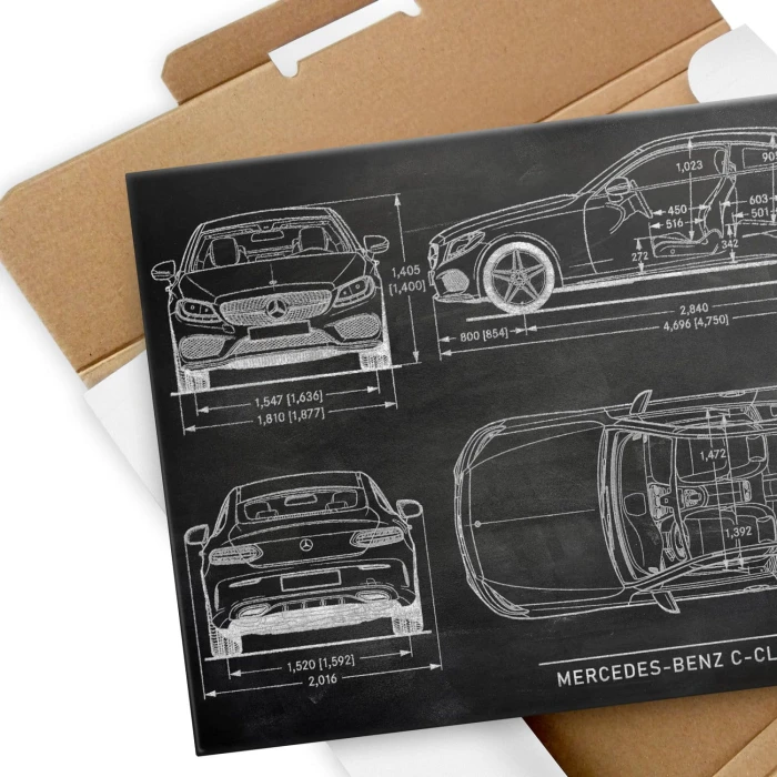 Plakat metalowy Mercedes C AMG Slate Prezent