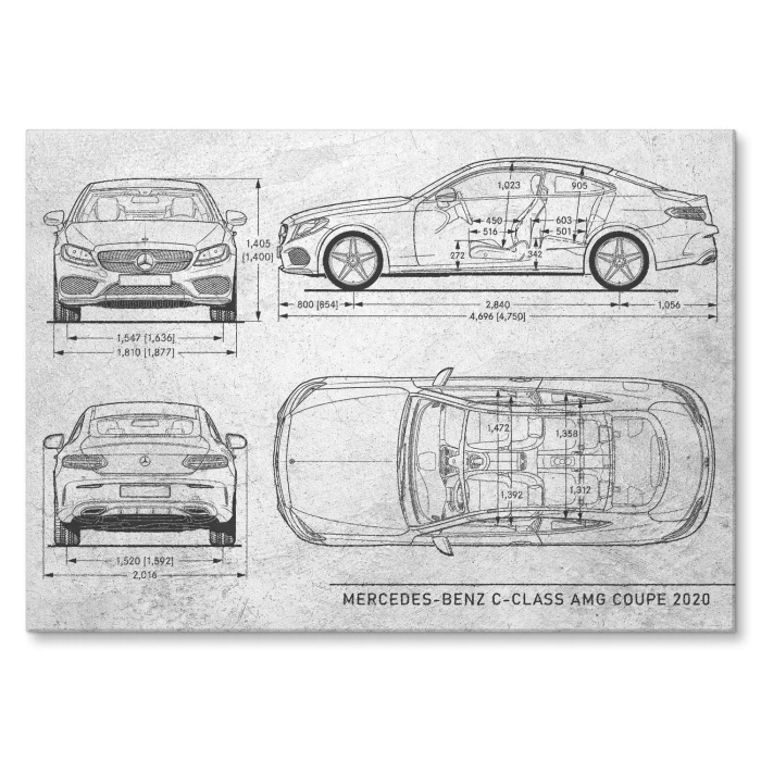 Plakat metalowy Mercedes C AMG Stone Prezent