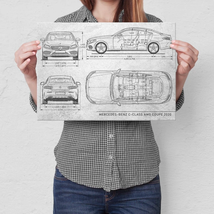 Poster metal Mercedes C AMG Stone gift
