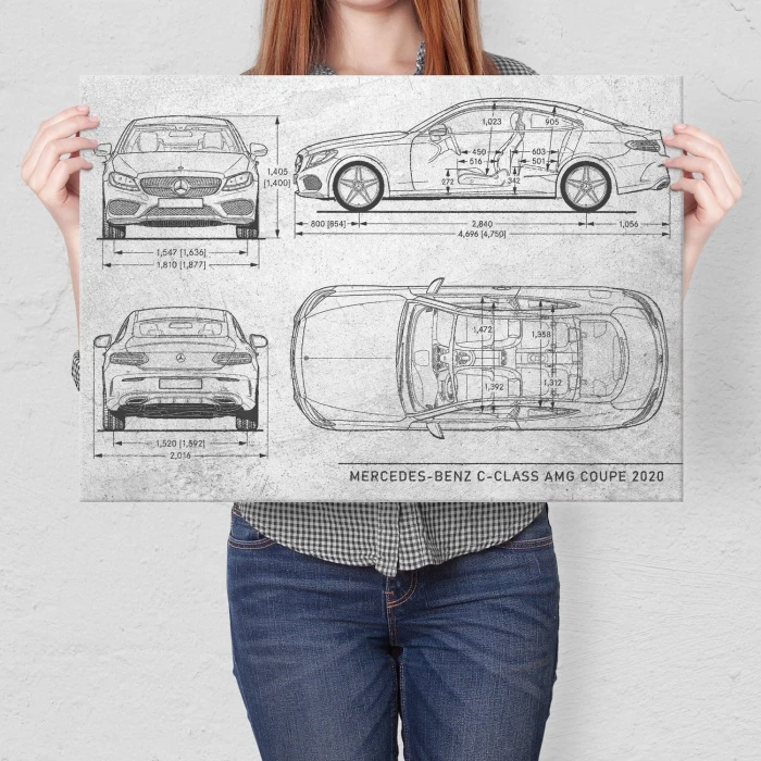 Poster metal Mercedes C AMG Stone gift