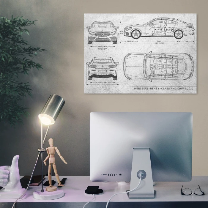 Poster metal Mercedes C AMG Stone gift