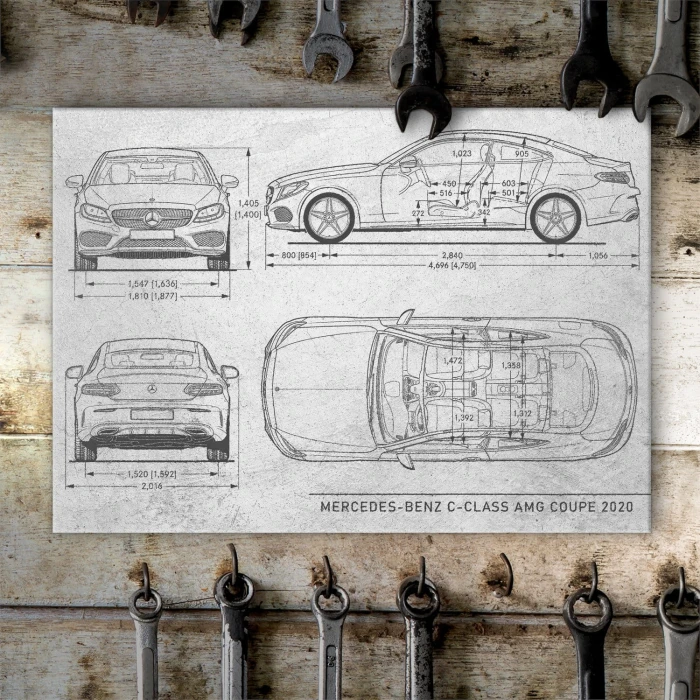 Poster metal Mercedes C AMG Stone gift
