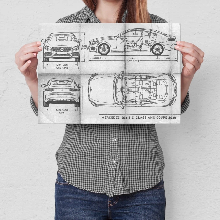 Plakat metalowy Mercedes C AMG Daily Prezent