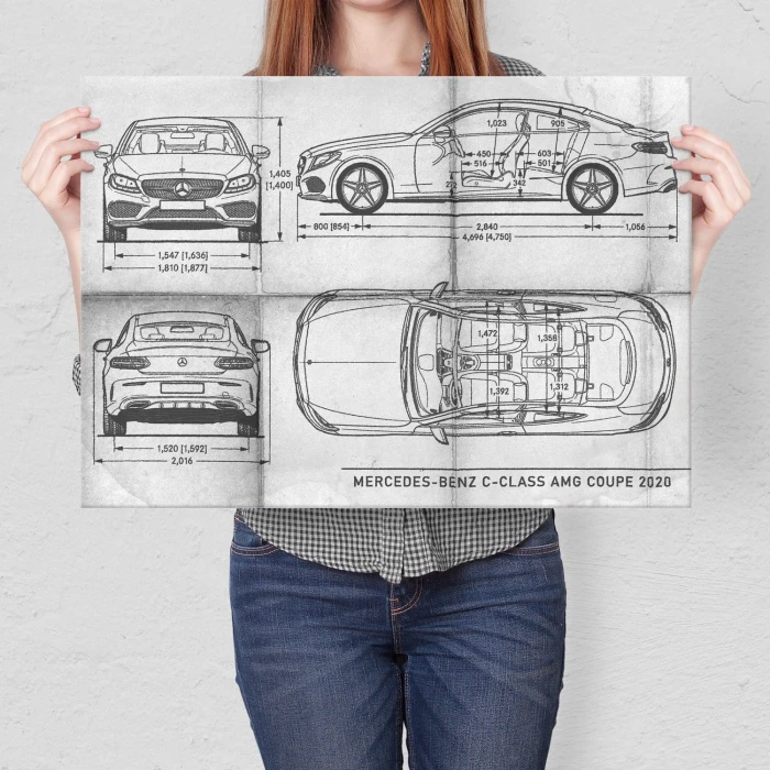 Plakat metalowy Mercedes C AMG Daily Prezent
