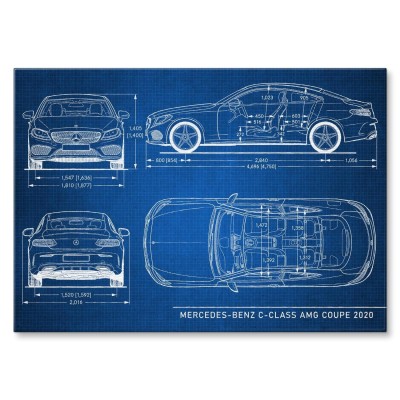 Plakat metalowy Mercedes C AMG Tech Prezent