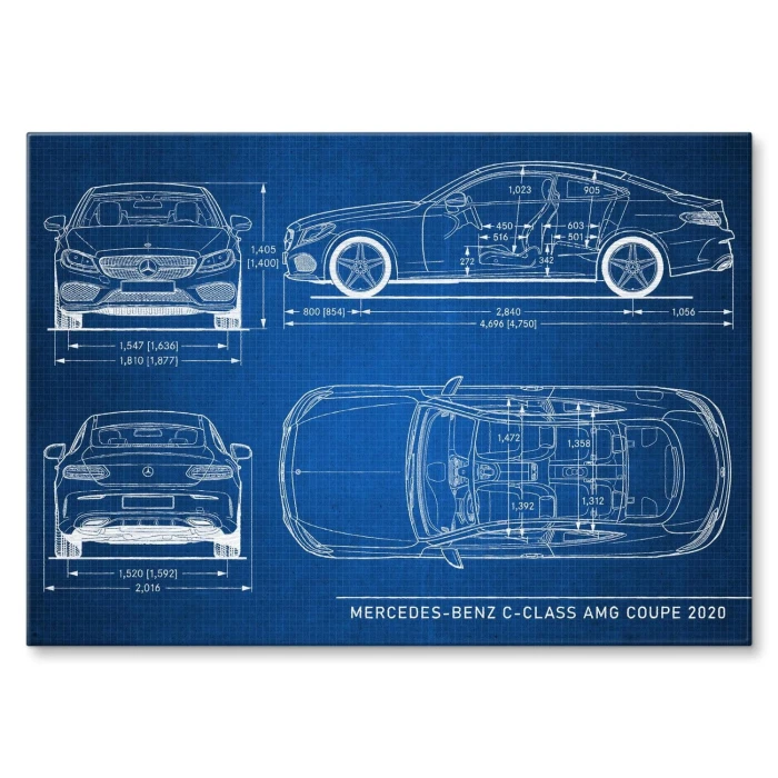 Poster metal Mercedes C AMG Tech gift