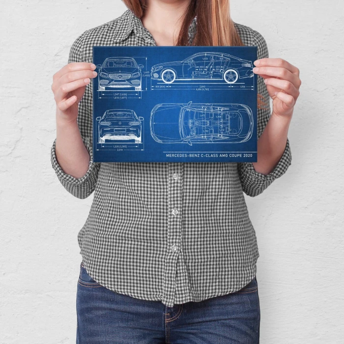 Poster metal Mercedes C AMG Tech gift