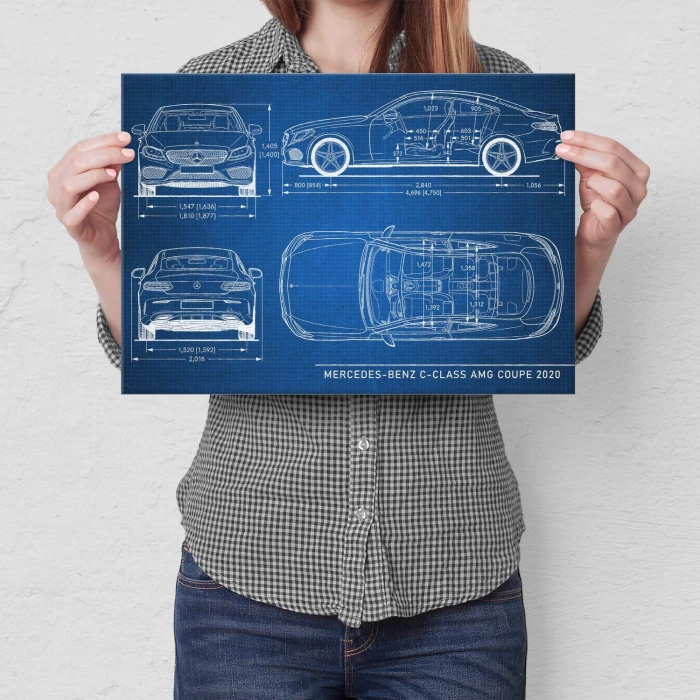 Poster metal Mercedes C AMG Tech gift