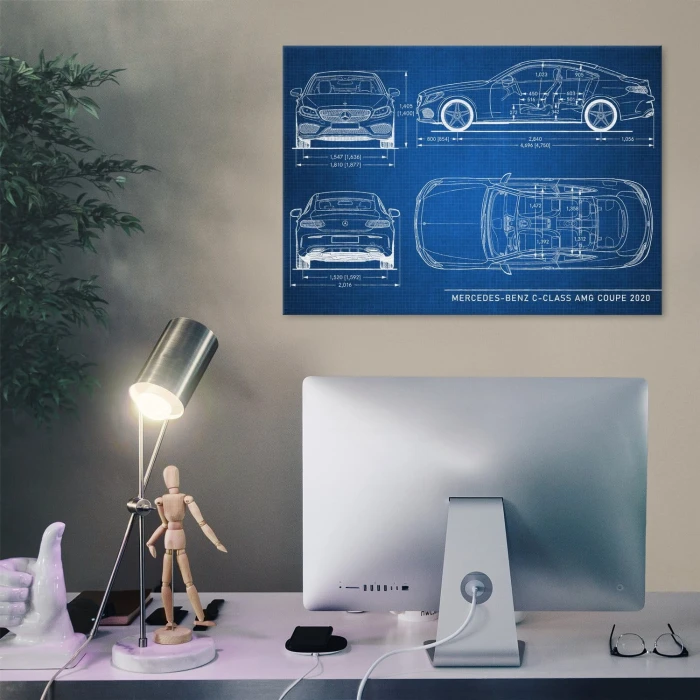 Plakat metalowy Mercedes C AMG Tech Prezent