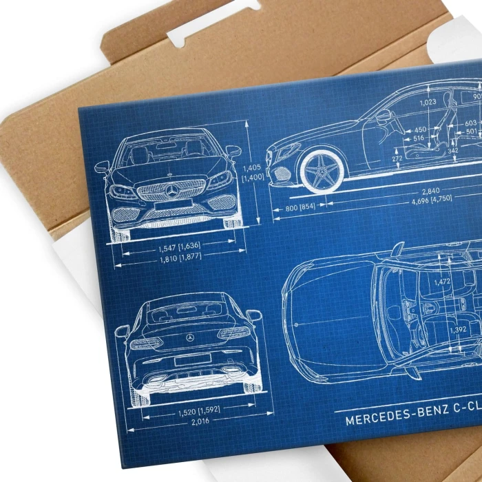 Plakat metalowy Mercedes C AMG Tech Prezent
