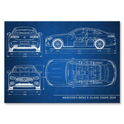 Plakat metalowy Mercedes E Coupe 2020 Prezent
