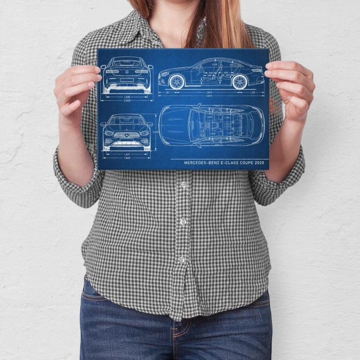 Plakat metalowy Mercedes E Coupe 2020 Prezent