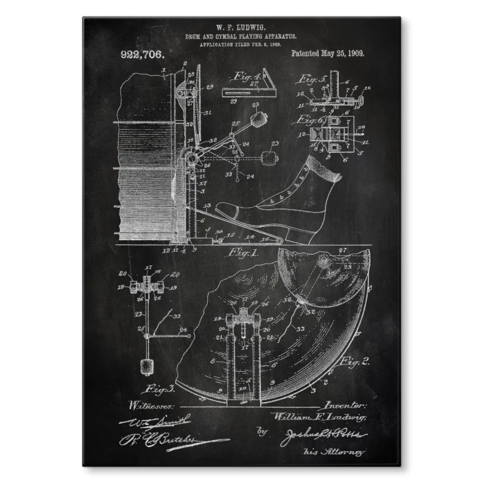 Poster metal Drum Percussion Slate gift