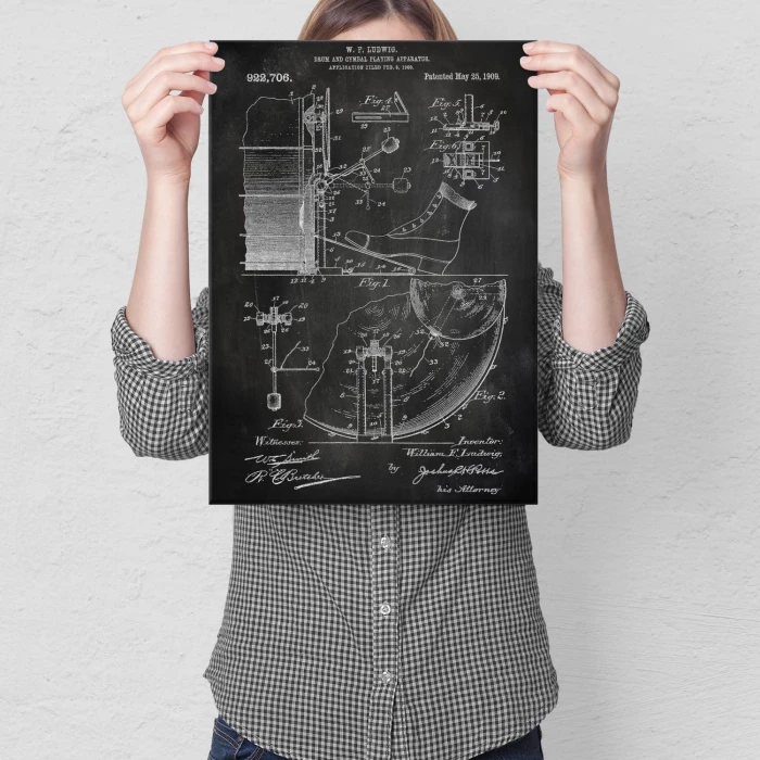 Poster metal Drum Percussion Slate gift