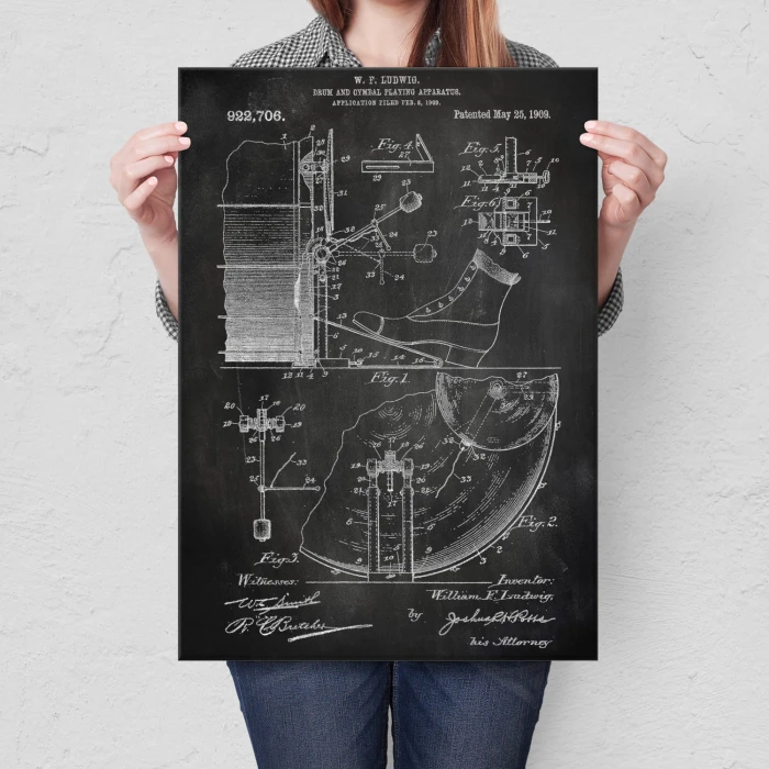 Poster metal Drum Percussion Slate gift