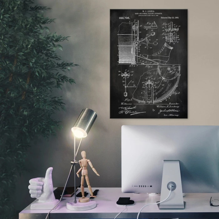 Poster metal Drum Percussion Slate gift