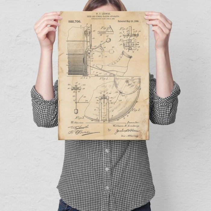 Poster metal Drum Percussion Retro gift