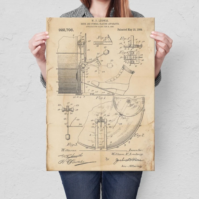 Poster metal Drum Percussion Retro gift