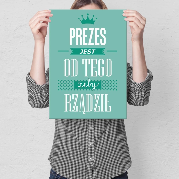 Plakat metalowy Prezes Prezent