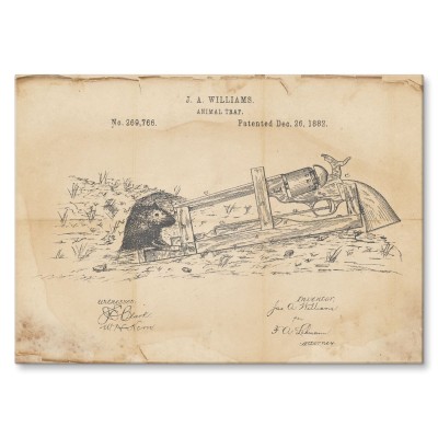 Plakat metalowy Animal Trap Retro Prezent